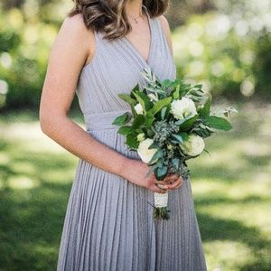 TFNC Pleated Wrap Maxi Dress Opal Gray